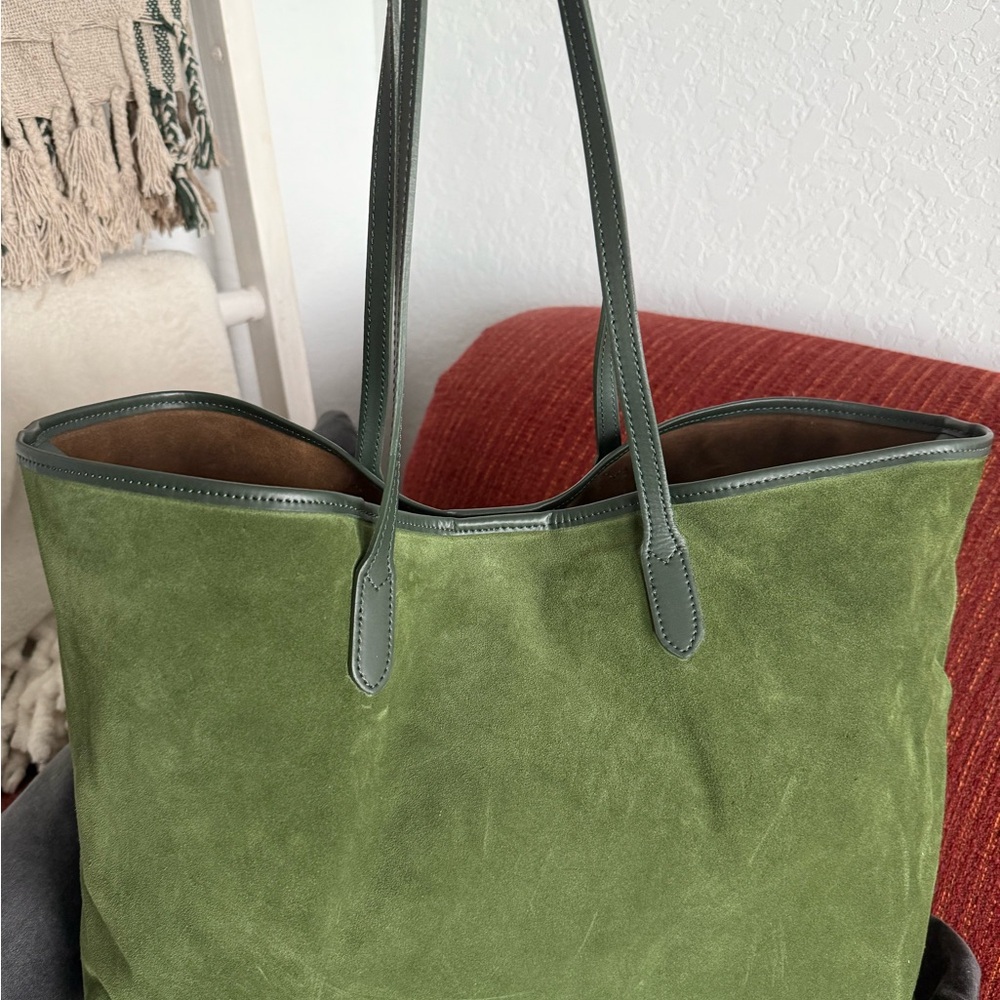 Green Suede Tote Bag